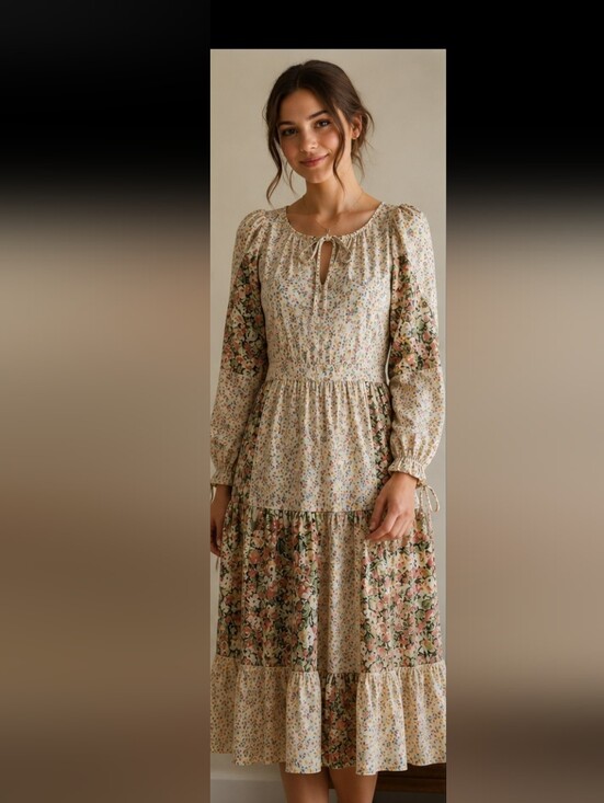Vintage Dresses & Skirts - Taramina England Vintage 1960s Liberty Of London Gunne Sax Boho Floral Dress